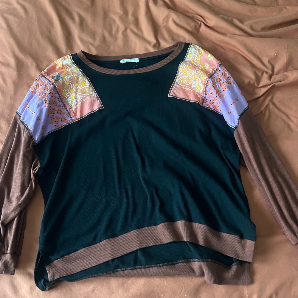 We The Free Multicolor Patchwork Sweatshirt